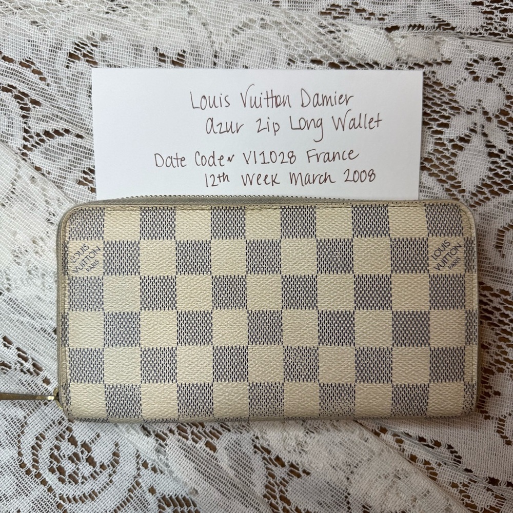 Louis Vuitton Damier Azur Zip Long Wallet - Picture 2 of 12